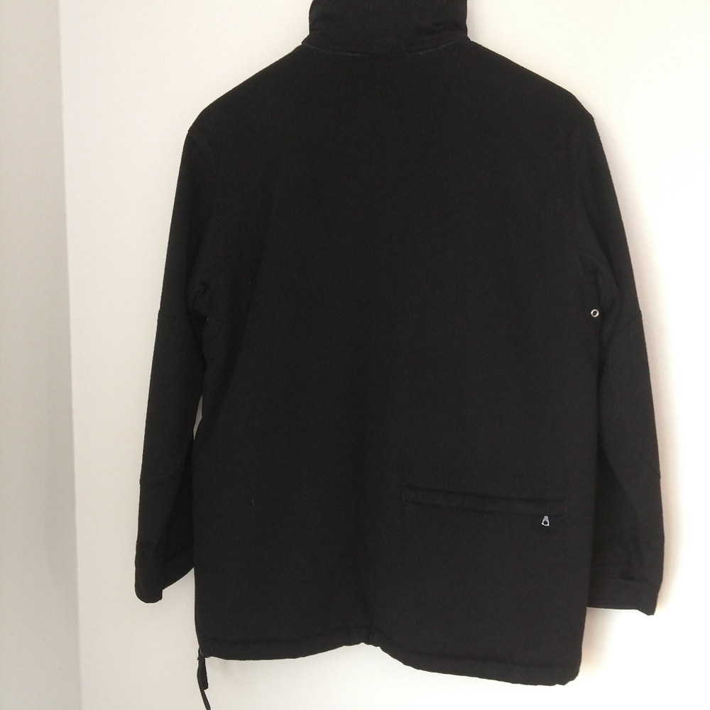 Facconable Xs Wool Quarter Zip Jacket Coat Black … - image 2